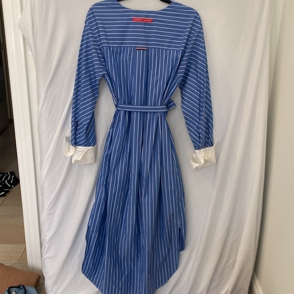 Hilfiger Collection Dress Women's Blue Stripe Tommy Hilfiger 4 - Picture 6 of 8